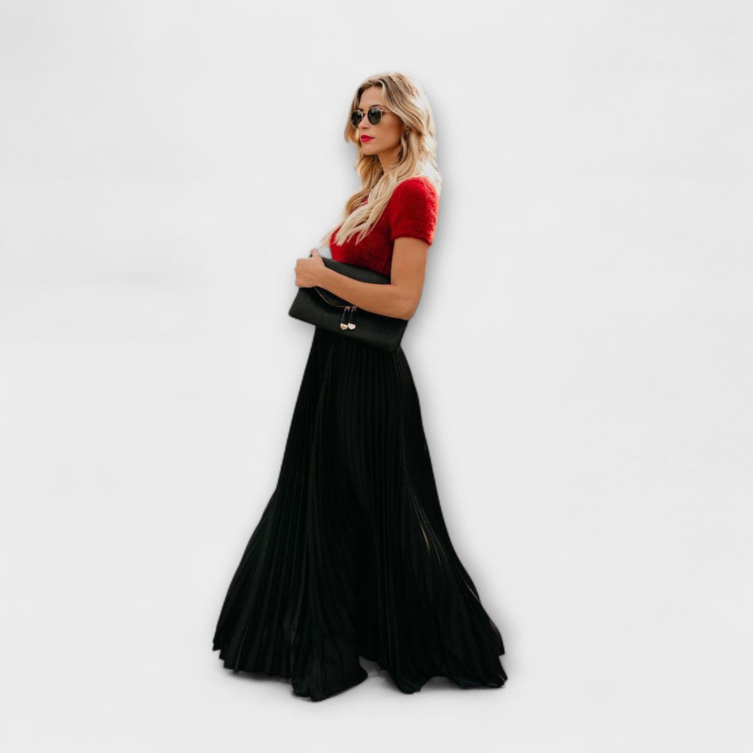 Light Pleated Maxi Skirt