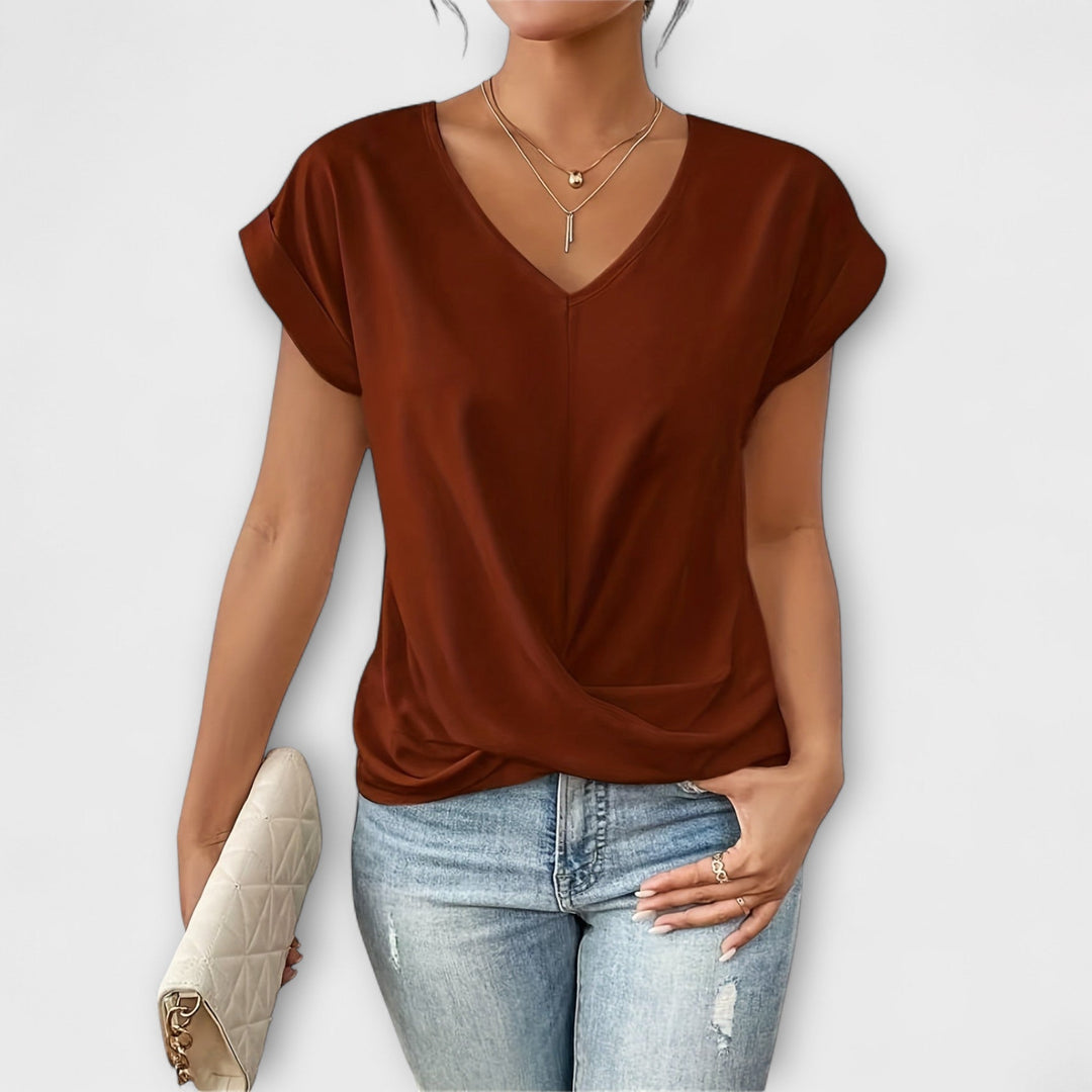 Eloise - V-neck Top with Knot Detail