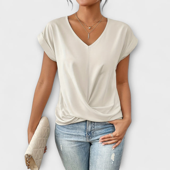 Eloise - V-neck Top with Knot Detail